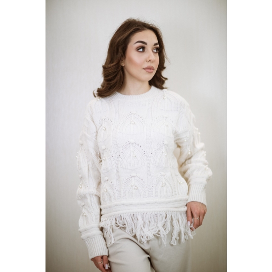 Sweter damski - ecru