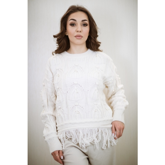 Sweter damski - ecru